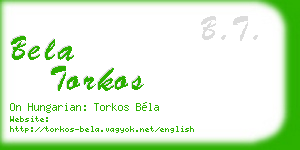 bela torkos business card